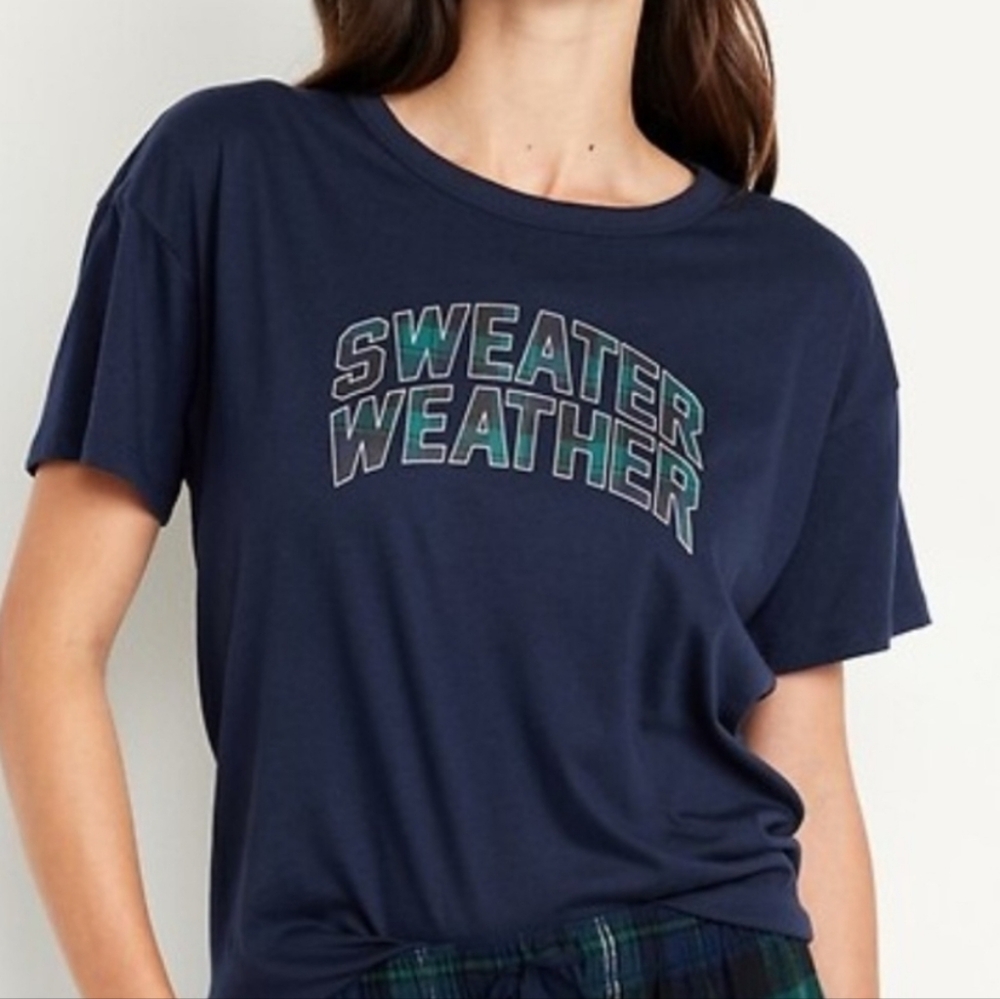 Old Navy Navy Blue Graphic Tee